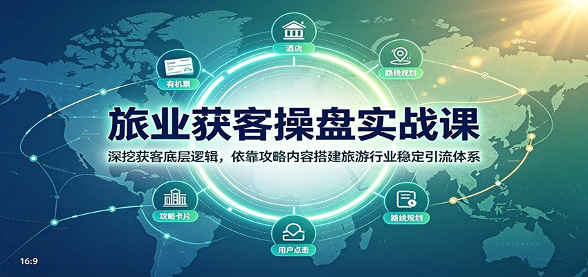 旅业获客操盘实战课：深挖获客底层逻辑，依靠攻略内容搭建旅游行业稳定引流体系-副业网
