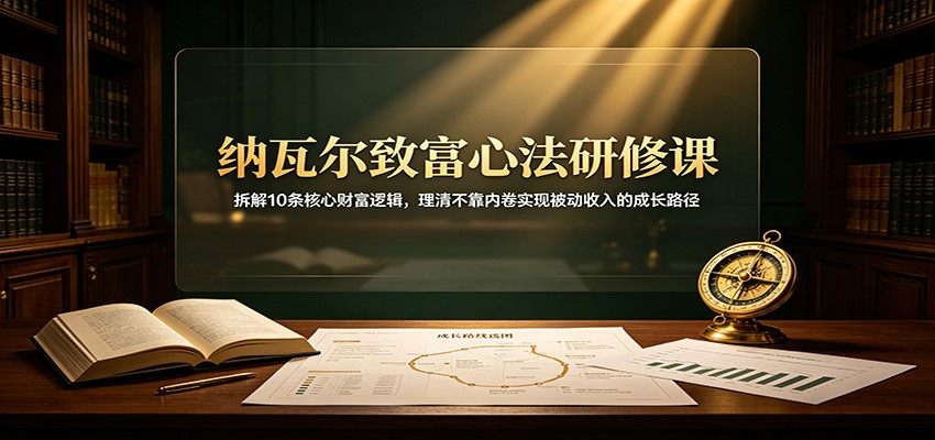 纳瓦尔致富心法研修课：拆解10条核心财富逻辑，理清不靠内卷实现被动收入的成长路径-副业网