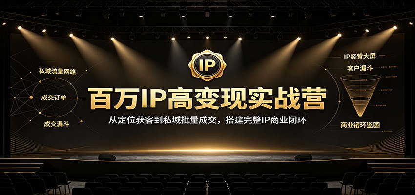 百万IP高变现实战营：从定位获客到私域批量成交，搭建完整IP商业闭环-副业网