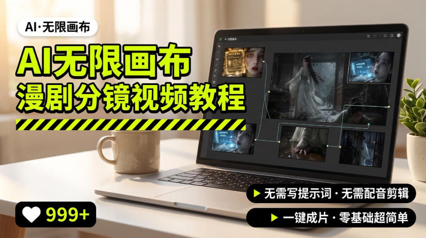 AI无限画布制作爆款漫剧分镜视频搭建教程，无需写脚本，无需制作音频，一键制作超简单-副业网
