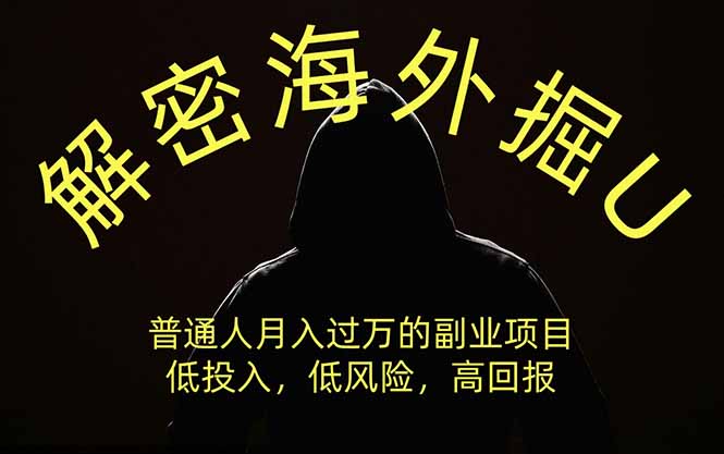 解密海外掘U，普通人月入过万的副业项目，低投入、低风险高回报，没有之一-副业网