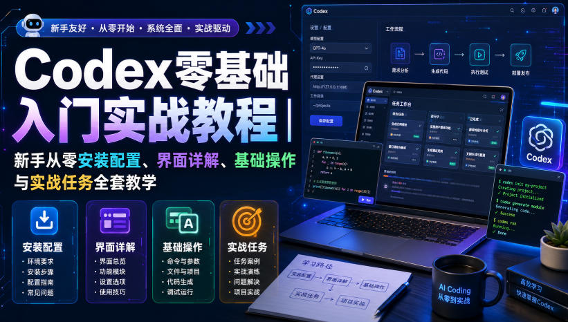 Codex零基础入门实战教程｜新手从零安装配置、界面详解、基础操作与实战任务全套教学-副业网