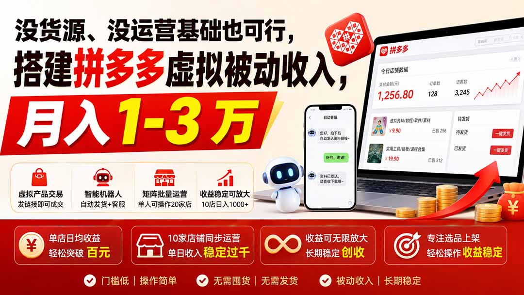 图片[2]-没货源、没运营基础也可行，搭建多多虚拟被动收入，月入 1-3 万-副业网