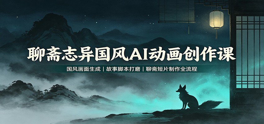 聊斋志异国风AI动画创作课：国风画面生成，故事脚本打磨，聊斋短片制作全流程-副业网