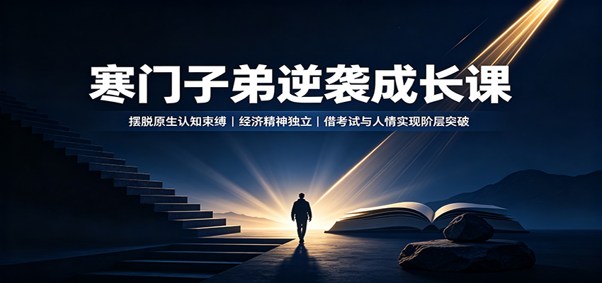 寒门子弟逆袭成长课：摆脱原生认知束缚，经济精神独立，借考试与人情实现阶层突破-副业网
