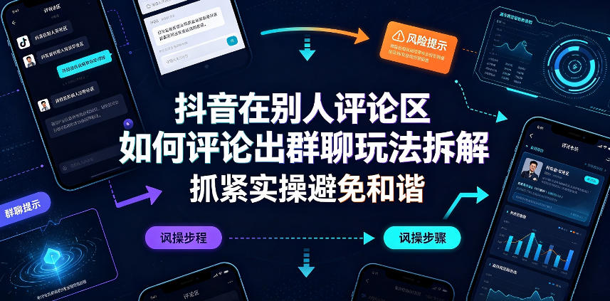 抖音在别人评论区如何评论出群聊玩法拆解，抓紧实操避免和谐-副业网
