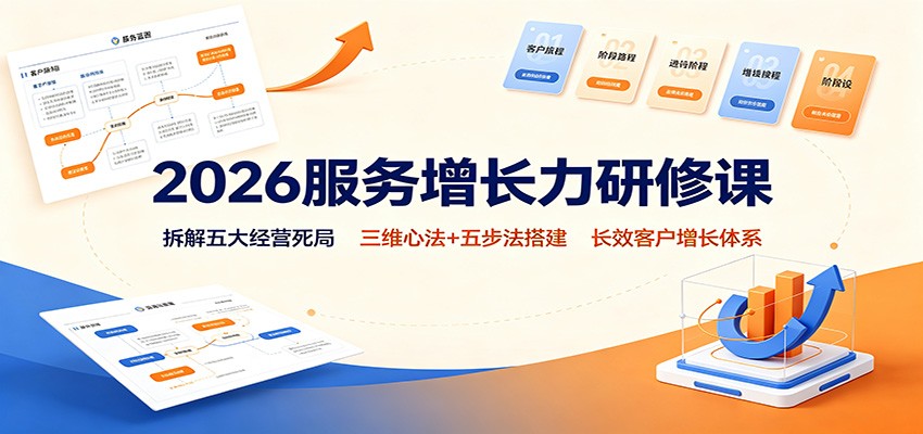 2026服务增长力研修课：拆解五大经营死局，三维心法+五步法搭建长效客户增长体系-副业网