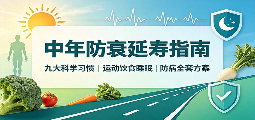 中年防衰延寿指南：九大科学习惯，运动饮食睡眠防病全套方案-副业网