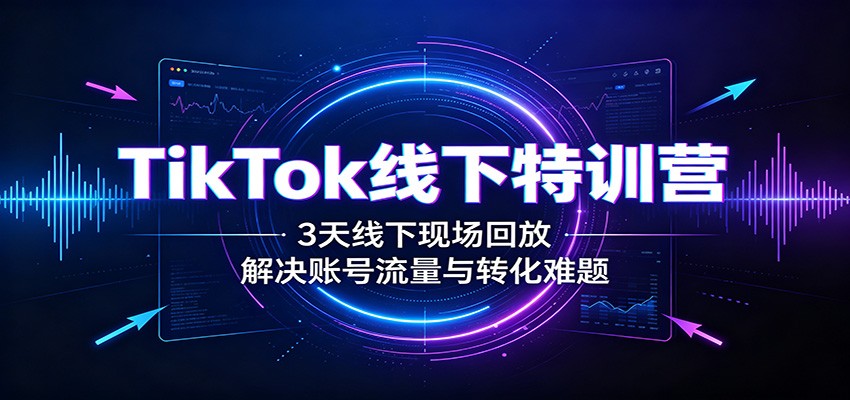 TikTok线下特训营：3天线下现场回放，解决账号流量与转化难题-副业网