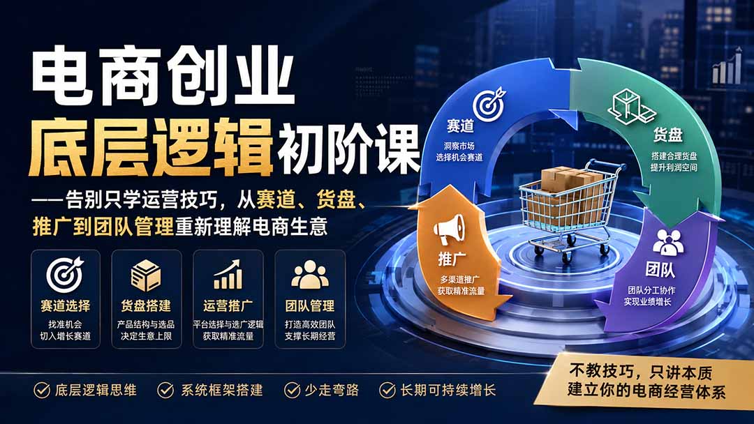 图片[2]-电商创业底层逻辑初阶课——告别只学运营技巧，从赛道、货盘、推广到团队管理重新理解电商生意-副业网