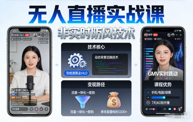 宝子哥无人直播实战课，非实时防风技术，聚焦抖音快手等平台直播带货，轻松开启直播变现之路(更新2026年08月18日)-副业网
