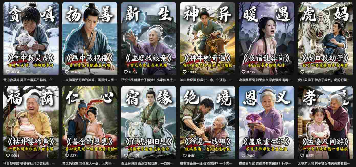 图片[2]-抖音67W粉丝博主的AI民间故事教学，从起号、文案、剪辑到多平台变现全流程，伙伴分成计划接广告等多种收益，月入1W+-副业网
