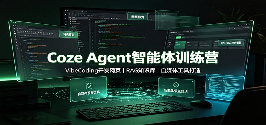 Coze Agent智能体训练营：VibeCoding开发网页，RAG知识库，自媒体工具打造-副业网