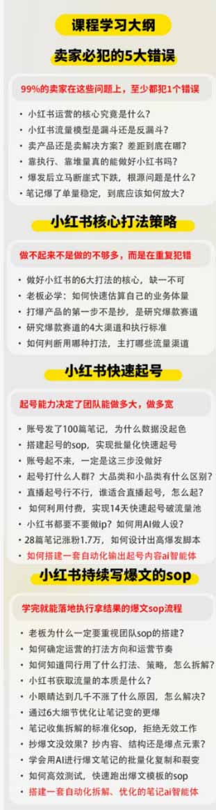 图片[3]-小红书高利润AI经营课2026年7.18-20：起号+爆文+付费+达人+私域，利用AI与SOP实现团队人效翻倍增长-副业网