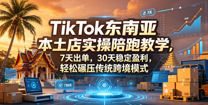 TikTok东南亚本土店实操陪跑教学，7天出单，30天稳定盈利，轻松碾压传统跨境模式(更新0819)-副业网