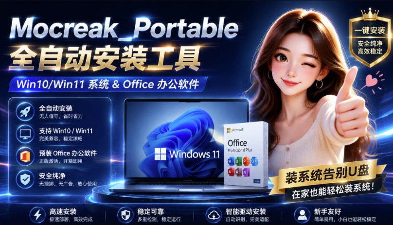 Mocreak全自动安装office和win10、win11系统，告别U盘装系统，使用安全可靠-副业网