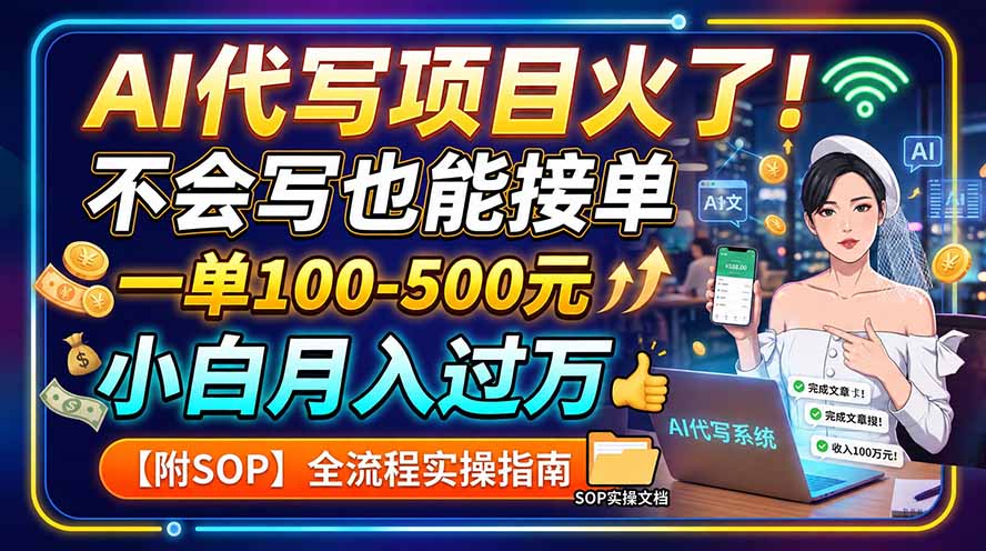 AI代写项目火了！不会写也能接单，一单100-500元，小白月入过万【附SOP】-副业网