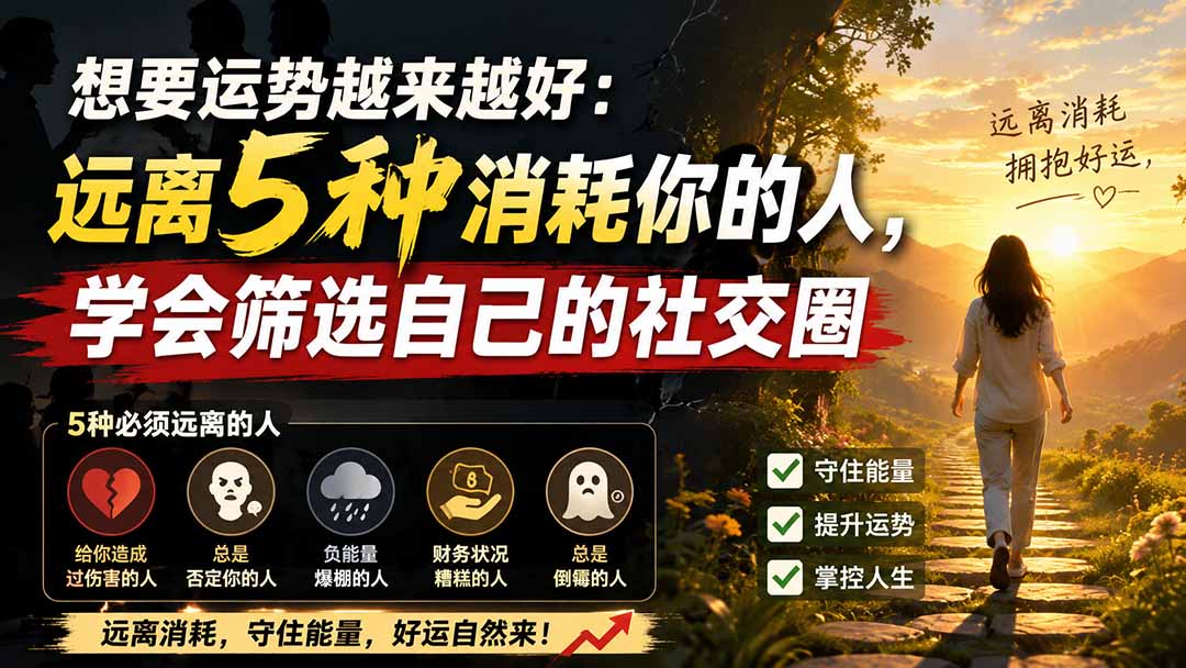 付费文章：想要运势越来越好：远离5种消耗你的人，学会筛选自己的社交圈-副业网