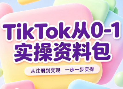 TikTok从0-1实操资料包：养号SOP+爆款公式+投流手册-副业网