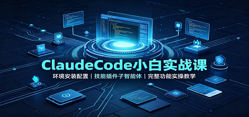 ClaudeCode小白实战课：环境安装配置，技能插件子智能体，完整功能实操教学-副业网