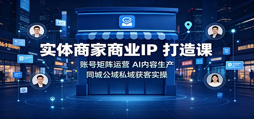实体商家商业IP打造课：账号矩阵运营，AI内容生产，同城公域私域获客实操-副业网