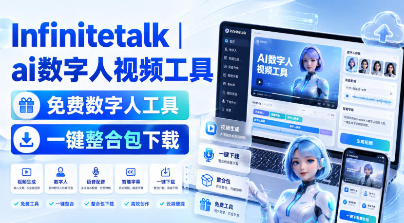Infinitetalk丨ai数字人视频工具，免费数字人工具，一键整合包下载-副业网