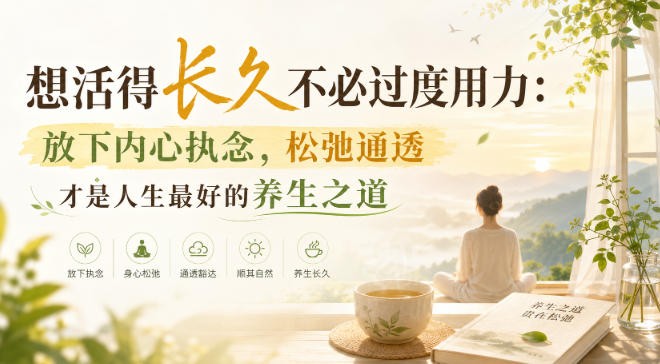 付费文章：想活得长久不必过度用力：放下内心执念，松弛通透才是人生最好的养生之道-副业网