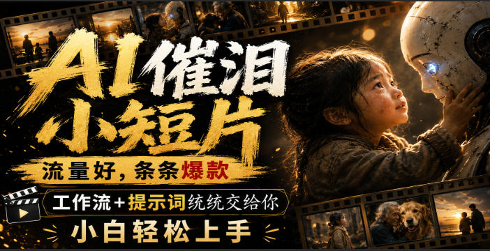AI催泪小短片，流量好，条条爆款，工作流+提示词统统交给你，小白轻松上手-副业网