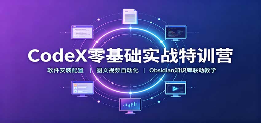 CodeX零基础实战特训营：软件安装配置，图文视频自动化，Obsidian知识库联动教学-副业网