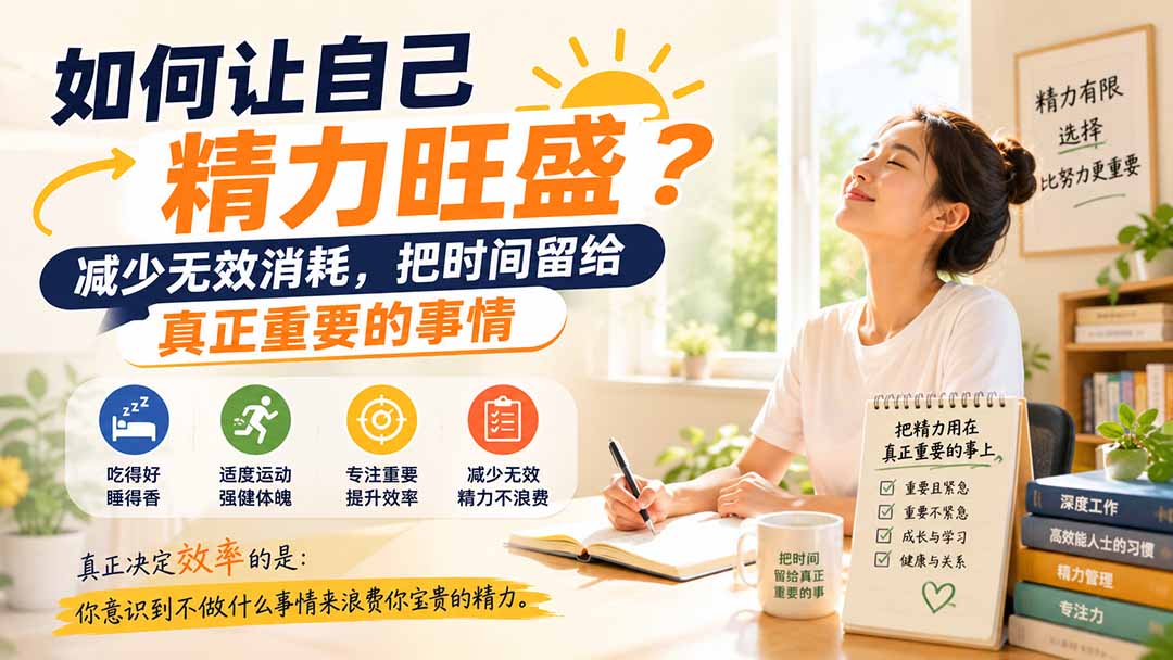 付费文章：如何让自己精力旺盛？减少无效消耗，把时间留给真正重要的事情-副业网