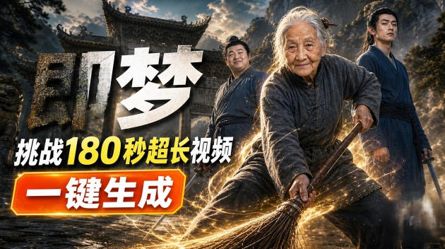 即梦挑战180秒超长视频！一键生成3分钟电影？完整制作流程详细分享！-副业网