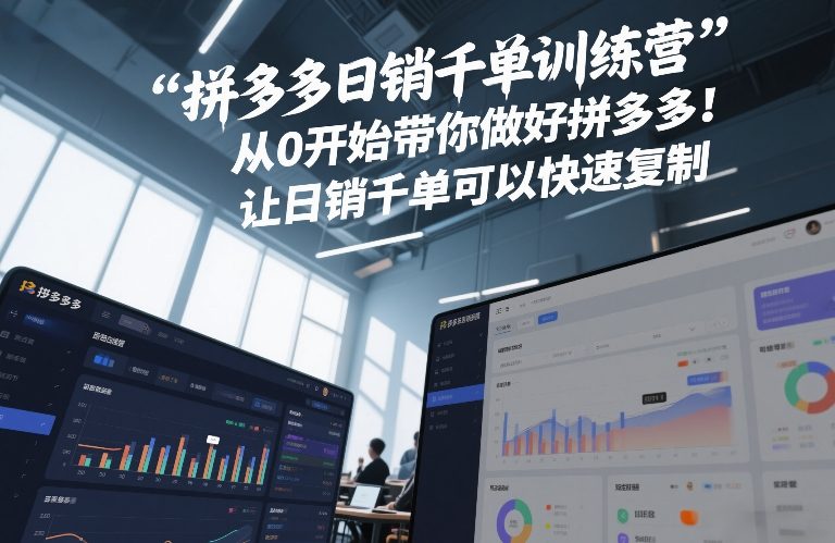 拼多多日销千单训练营，从0开始带你做好拼多多，让日销千单可以快速复制(更新26年8月)-副业网