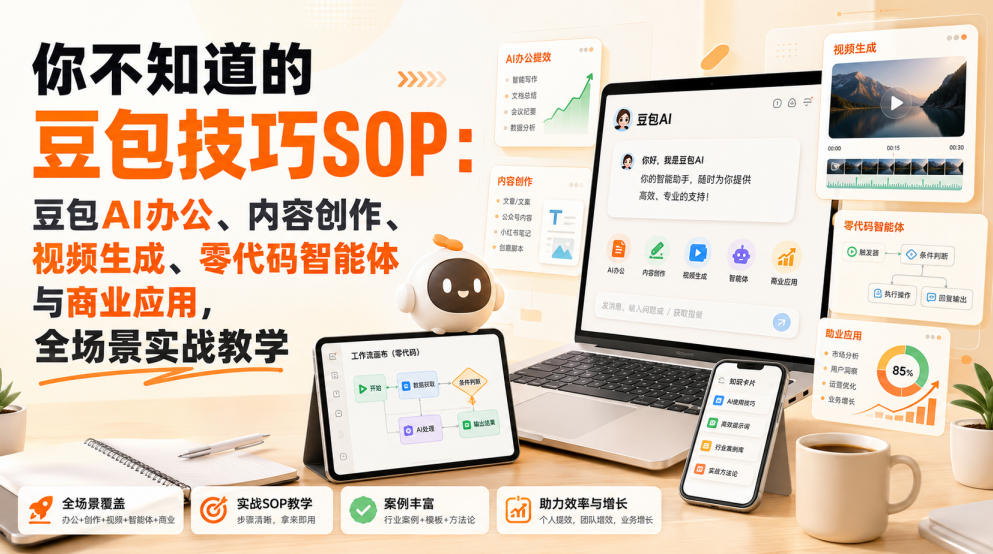你不知道的豆包技巧SOP：豆包AI办公、内容创作、视频生成、零代码智能体与商业应用，全场景实战教学-副业网
