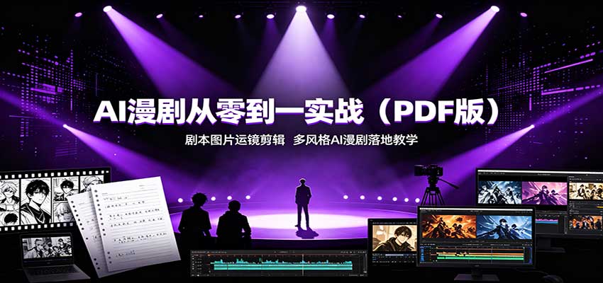 AI漫剧从零到一实战(PDF版)：剧本图片运镜剪辑，多风格AI漫剧落地教学-副业网