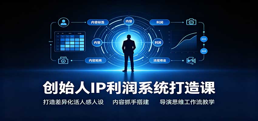 创始人IP利润系统打造课：打造差异化活人感人设，内容抓手搭建，导演思维工作流教学-副业网