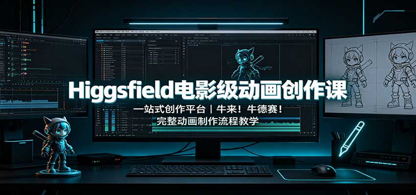 Higgsfield电影级动画创作课：一站式创作平台，牛来！牛德赛！完整动画制作流程教学-副业网