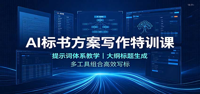AI标书方案写作特训课：提示词体系教学，大纲标题生成，多工具组合高效写标-副业网