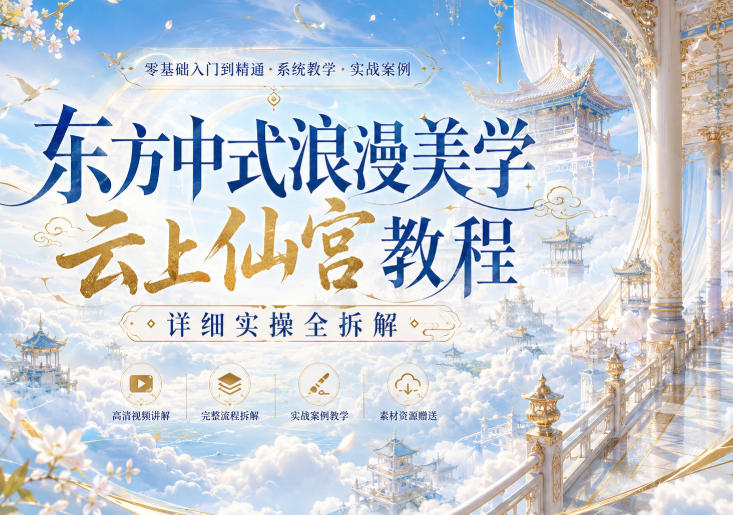 东方中式浪漫美学云上仙宫教程，详细实操全拆解-副业网
