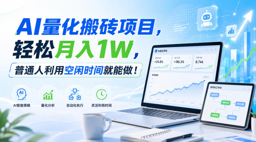 AI量化搬砖项目，轻松月入1W，普通人利用空闲时间就能做！【揭秘】-副业网