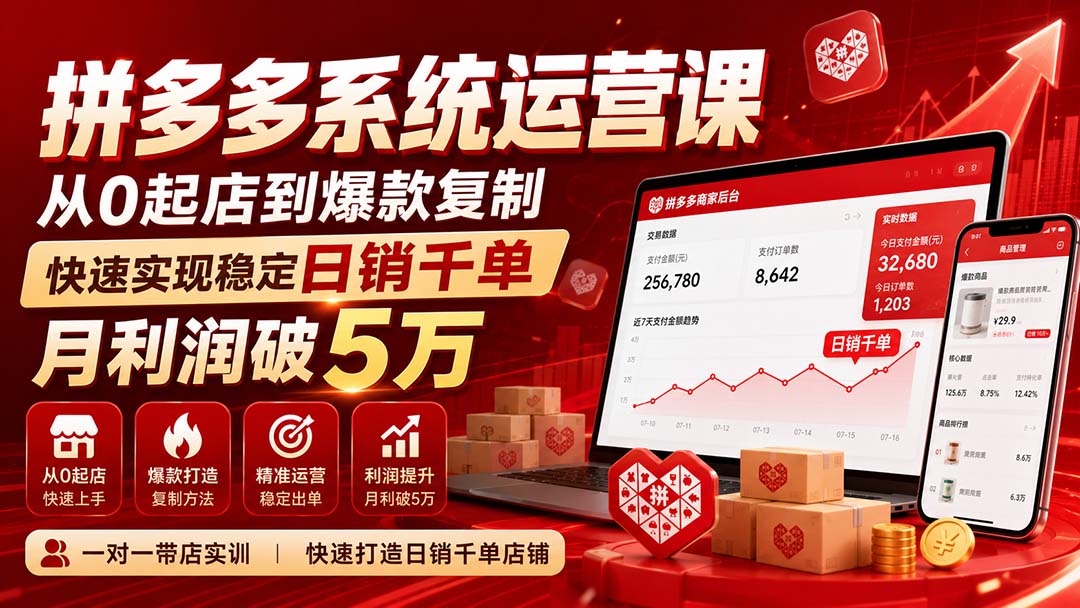 拼多多系统运营课(更新8月-副业网