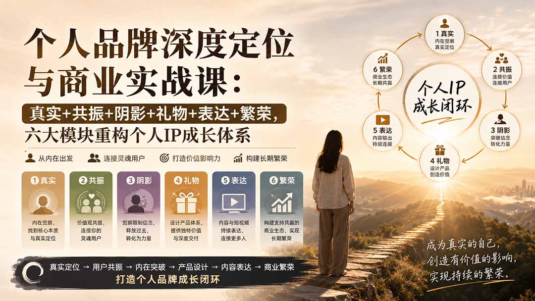 图片[2]-个人品牌深度定位与商业实战课：真实+共振+阴影+礼物+表达+繁荣，六大模块重构个人IP成长体系-副业网