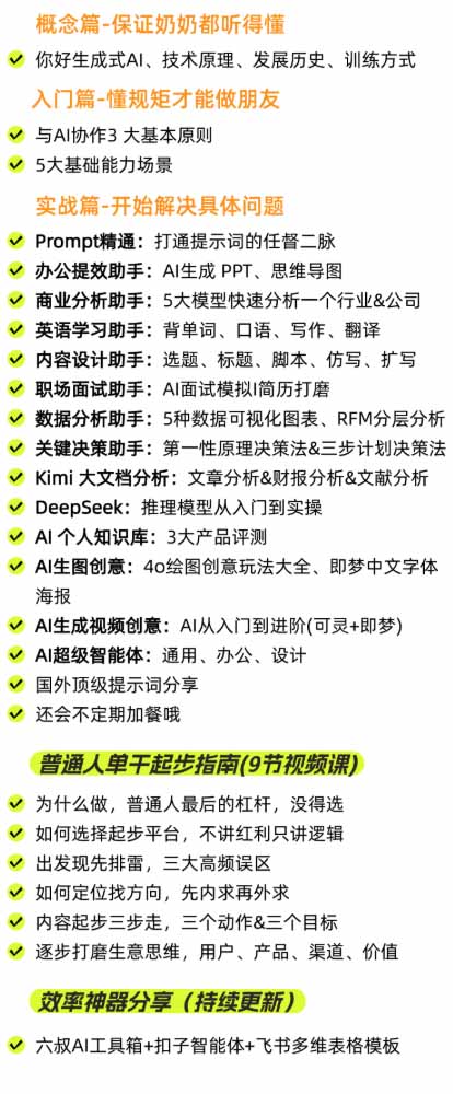 图片[3]-AI私教实战课-更新8月：从提示词、智能体到内容生产与流量获客，系统打造AI时代超级个体核心能力-副业网
