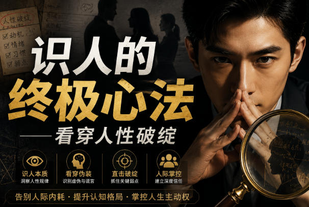 付费文章：识人的终极心法——看穿人性破绽-副业网