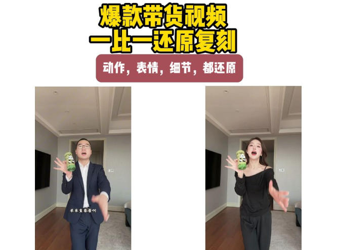 AI带货视频复刻，一比一还原加二创，动作，表情，细节，都还原，新手也能直接套用-副业网