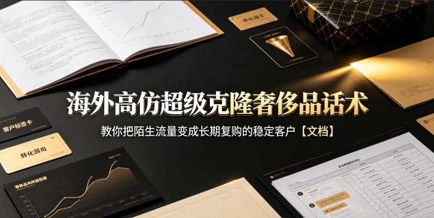 海外高仿超级克隆奢侈品话术，教你把陌生流量变成长期复购的稳定客户【文档】-副业网