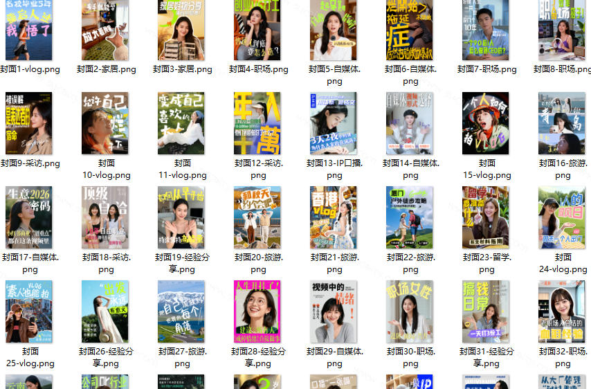 图片[2]-高质量素材！200款+剪映高级美观网感封面预设，各行业通用，3s搞定超美观视频封面，爆款封面模板-副业网