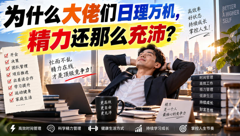 付费文章：为什么大佬们日理万机，精力还那么充沛？-副业网