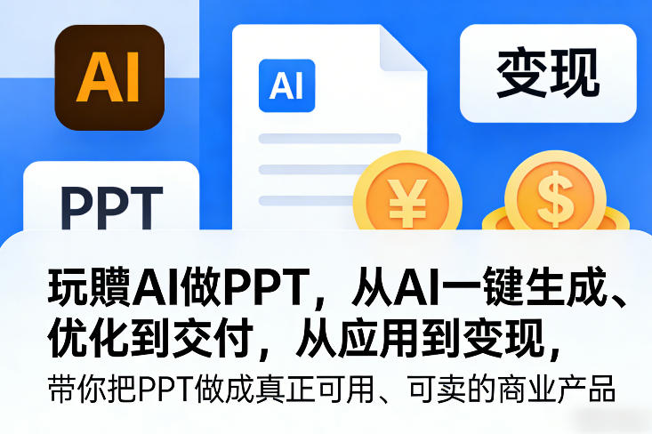 玩賺AI做PPT，从AI一键生成、优化到交付，从应用到变现，带你把PPT做成真正可用、可卖的商业产品(更新0904)-副业网