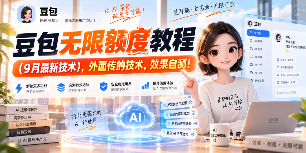 豆包无限额度教程(9月最新技术)，外面传的技术，效果自测！-副业网