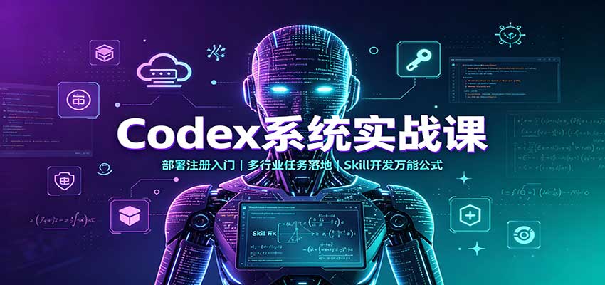 Codex系统实战课：部署注册入门，多行业任务落地，Skill开发万能公式-副业网